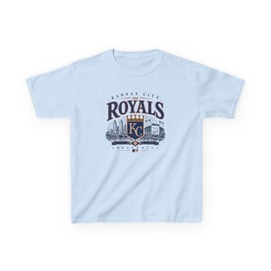 Camiseta de béisbol vintage de los Kansas City Royals — Tallas para bebés, niños y adultos Light Blue