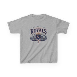Camiseta de béisbol vintage de los Kansas City Royals — Tallas para bebés, niños y adultos Sport Grey
