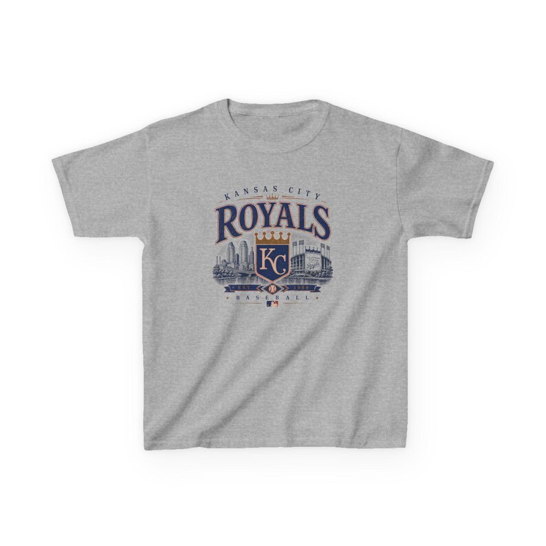 Camiseta de béisbol vintage de los Kansas City Royals — Tallas para bebés, niños y adultos Sport Grey