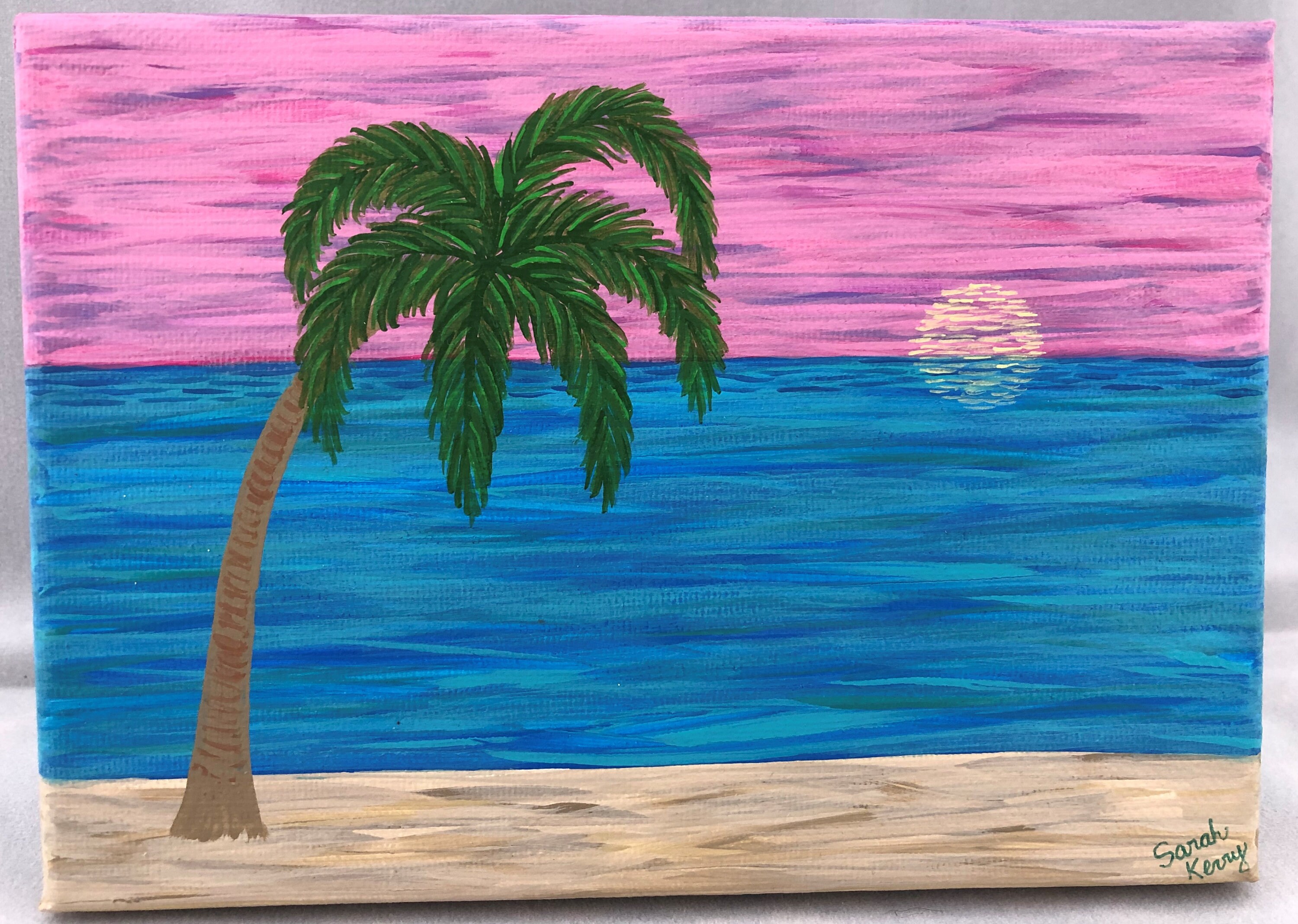 Sunset at the Beach Acrylic Painting Beach Art Hand Painted Etsy