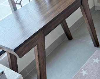 Dark Wood Entryway Table Rustic Modern Handcrafted