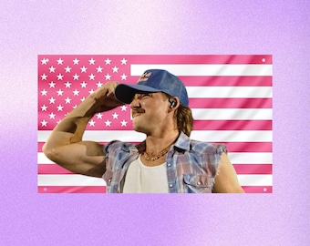 Morgan Wallen Pink US Wall Tapestry Flag, Country Music Room Decor, Bedroom Wall Art Dorm Banner