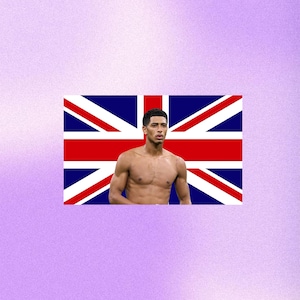 Jude Bellingham UK Flag Wall Tapestry, Union Jack Football Wall Art, England Soccer Decor, Sports Fan Banner