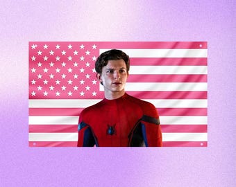Tom Holland Pink US Wall Tapestry – Actor Flag, Movie Room Decor Banner