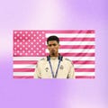 Jude Bellingham Pink US Wall Tapestry \u2013 Football Star Flag, Room Decor product logo