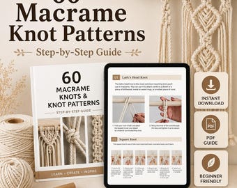 60 Macrame Knots & Knot Patterns PDF | Macrame Tutorial Book | Beginner Knot Guide | Printable eBook | Instant Download