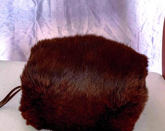 Antique Victorian Fur Muff Hand Warmer • Small Mink • Belle Époque Edwardian Accessory • New York Antique Find