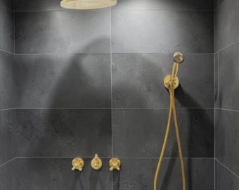 Solid Brass Rain Shower System | Dual Shower Set with Handheld | Luxury Bathroom Fixture