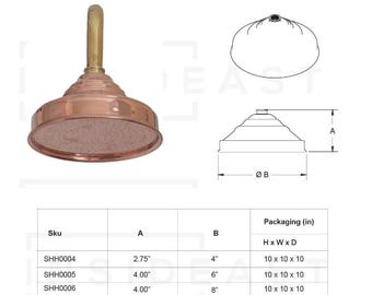 Rain Shower Head | Round Luxury Bathroom Shower | Handmade Antique Copper Made in Morocco