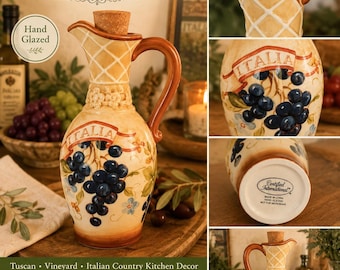 Vintage Italia Toscaanse olijfolie Cruet Certified International Druiven