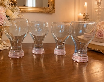 Vintage Homer Laughlin Fiesta Rose Pink Banded Glasses Set of 4 – Retired Fiestaware Glasses