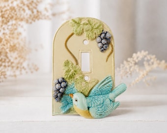 Placas decorativas vintage para interruptores y timbres – Pájaro azul, diseño floral, placa de golf