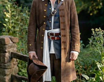 Disfraz de pirata de Halloween para hombre y mujer, ideal para feria renacentista, incluye sombrero tricornio y abrigo.