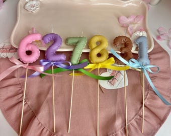 Handmade candles Balloon Numbers, Birthday Cake Decor