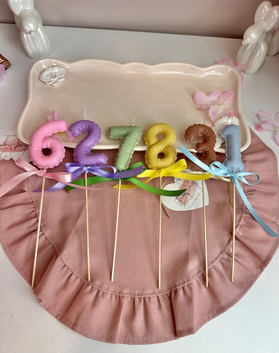 Handmade candles Balloon Numbers, Birthday Cake Decor