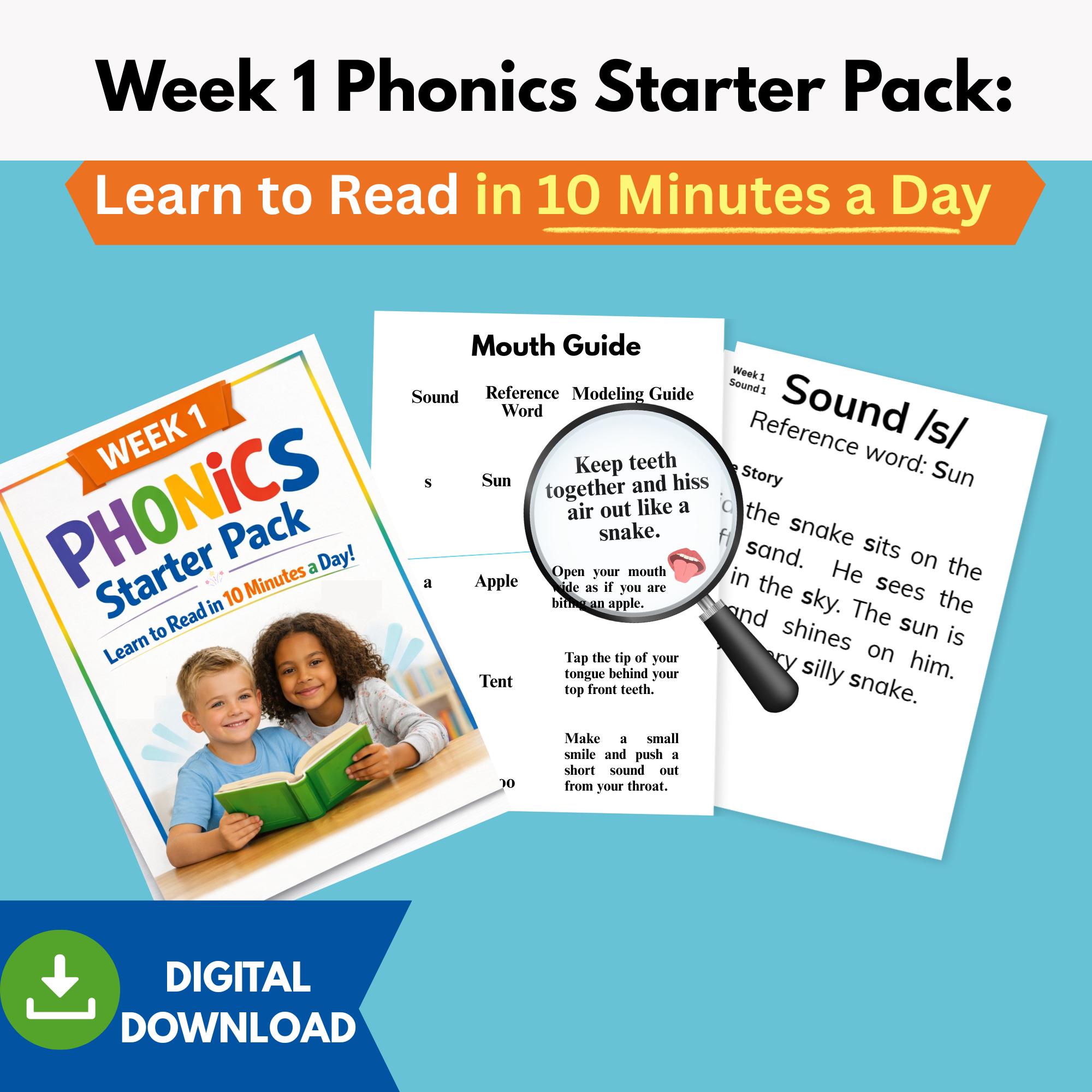 Week 1 Phonics Pack - Early Reading & Blending Reset for Beginners - Etsy