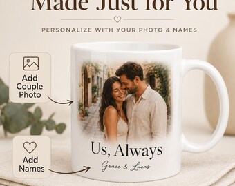 Us, Always Mug, Personalized Couple Photo Gift for Couple