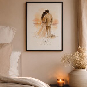 Always Us Watercolor Print, Personalized Wall Art for Married Couple image 7