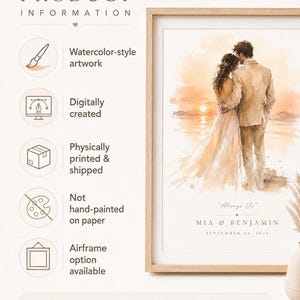 Always Us Watercolor Print, Personalized Wall Art for Married Couple image 5