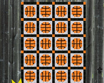 Basketball Time - lap or twin quilt pattern