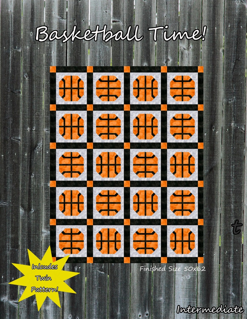 Basketball Time Lap or Twin Quilt Pattern Etsy