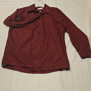 Burgundy Dress Shirt - Etsy