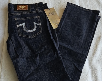 Top Jhon Jeans rectos de mezclilla azul oscuro para mujer, 5 bolsillos, botón bordado