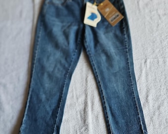 STAG Jeans Women's Blue Medium Wash Skinny Stretch Denim 5-Pocket Button