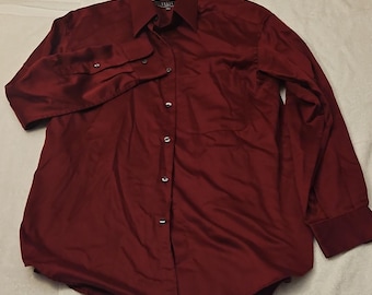 Crazy Horse Men's Red Dress Shirt 15.5 32/33 Regular Fit Cotton Blend