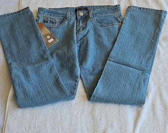 Top Thon Jeans Girls Size 5/6 Blue Straight Denim Medium Wash Stretch Pockets