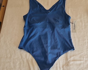 Body de una pieza azul de Girlfriend Collective para mujer, talla XXL, elástico, sin aros.