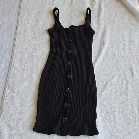 active usa black dress Strappy Sleeveless Bodycon Ribbed Knit Button Small LOFT Versa Sweater Knit dresses:formal dresses Athletic dresses making your day easier Dress style:No Veil