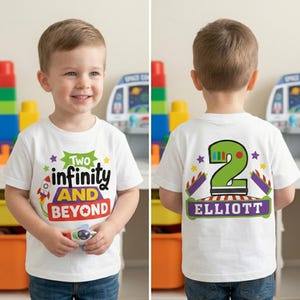 Personalized Two Infinity And Beyond Birthday Boy tshirt png Toy Story Birthday Baseball png, Birthday Boy custom shirt png