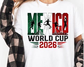 México Mundial 2026 PNG / Diseño de camiseta de fútbol El Tri / Fanático del fútbol mexicano PNG / Sublimación de fútbol de México / Descarga digital