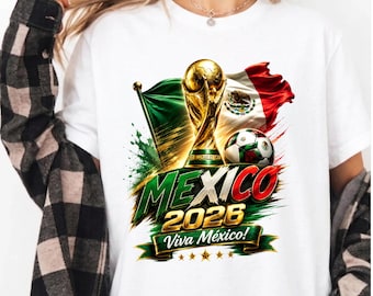 México Mundial 2026 PNG / Diseño de camiseta de fútbol Viva México / Fanático del fútbol mexicano PNG / Sublimación de fútbol de México / Descarga digital