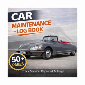 Car Maintenance Log Book Printable PDF, Vehicle Service Tracker, Auto Repair & Mileage Log, Instant Download
