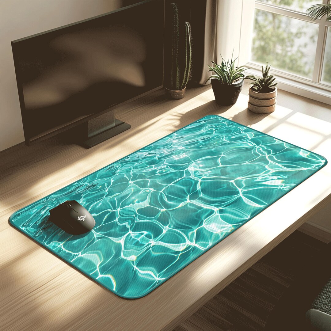 Sand Ripples Desk Turquoise Water Ripple Desk Mat | Crystal Clear Pool Mouse Pad - Etsy UK