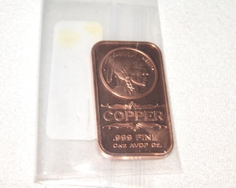 Sealed Indian Head 1 oz. - Fine .999 Copper Bullion Bar