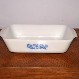 Anchor Hocking Fire King - Milk Glass Loaf Pan - Ovenware #441 - Cornflower - 1 Qt