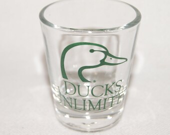 Ducks Unlimited Shot Glass - 2 1/4&quot; Tall - Green Painted Duck Head