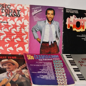 Lot of 6 Vintage Music Songbooks - 273 Songs for Piano, Vocal, Guitar Chords