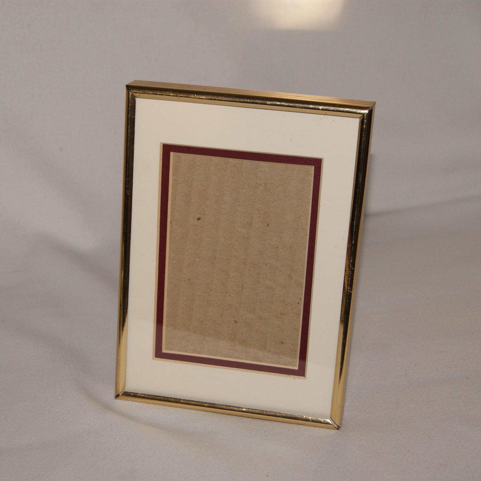 5 x 7 Matted Embossed Metal Picture Frame - Orig Glass - Vertical or Horizontal