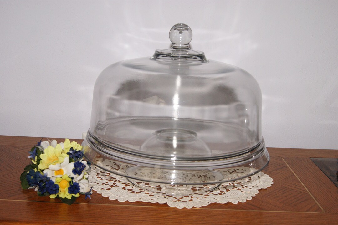 Anchor Hocking Cake Stand With Dome Punch Bowl Chip Dip Tray Raise a Glass to Earth