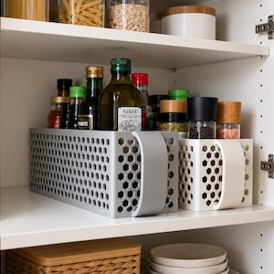 Panier de rangement alvéolé imprimé en 3D, organisateur de placard de cuisine, bac de rangement minimaliste pour garde-manger