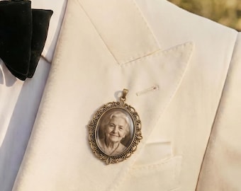 Wedding Photo Charm - Silver Suit Photo Charm Rose Gold- Suit Photo Charm Gold- Suit Picture Pin - Wedding Remembrance Charm- Groom, Bride