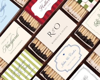 Personalized Matchboxes for Wedding, Custom Bulk Match Favors with Your Design, Bridal Shower & Bachelorette, Perfect Match Monogram