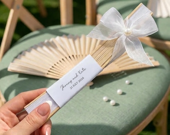 Sandalwood Fans for Guests/Wedding Favor Fans in Bulk/ Bridal Party Favors/Romantic Summer Wedding Special Event Fans/Hand Folding Fans