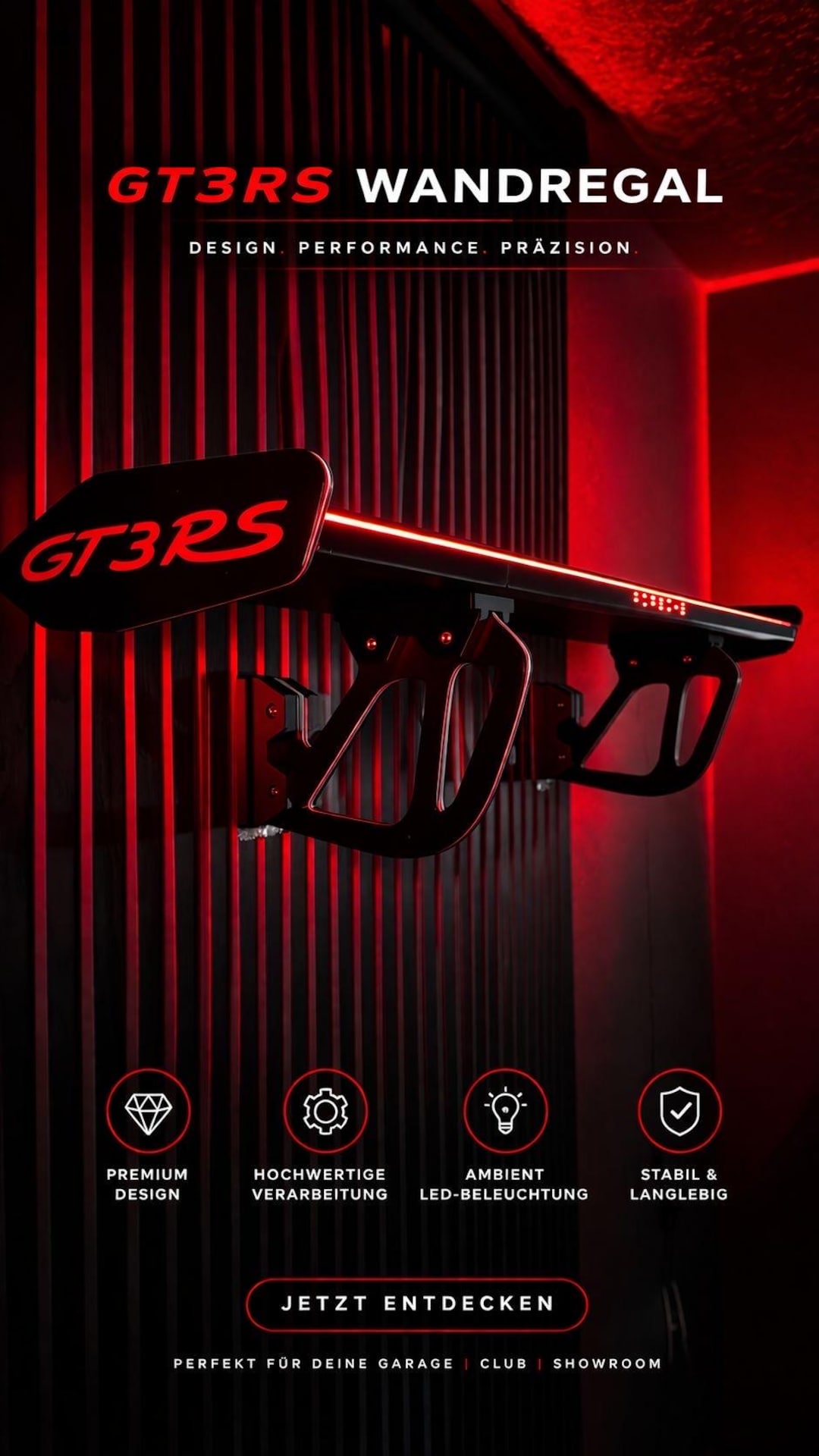 GT3 RS Spoiler Shelf | Spoiler Regal | Wand Deko für Auto Fans ...