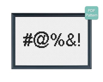 Cross Stitch Pattern - CENSORED, Swearing, Curse Word, Funny Gift Idea, diy craft, Unique Home Decor, Modern Embroidery, INSTANT DOWNLOAD