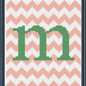 Cross Stitch Pattern - Monogram - Letter M - Initials, Personalized ...